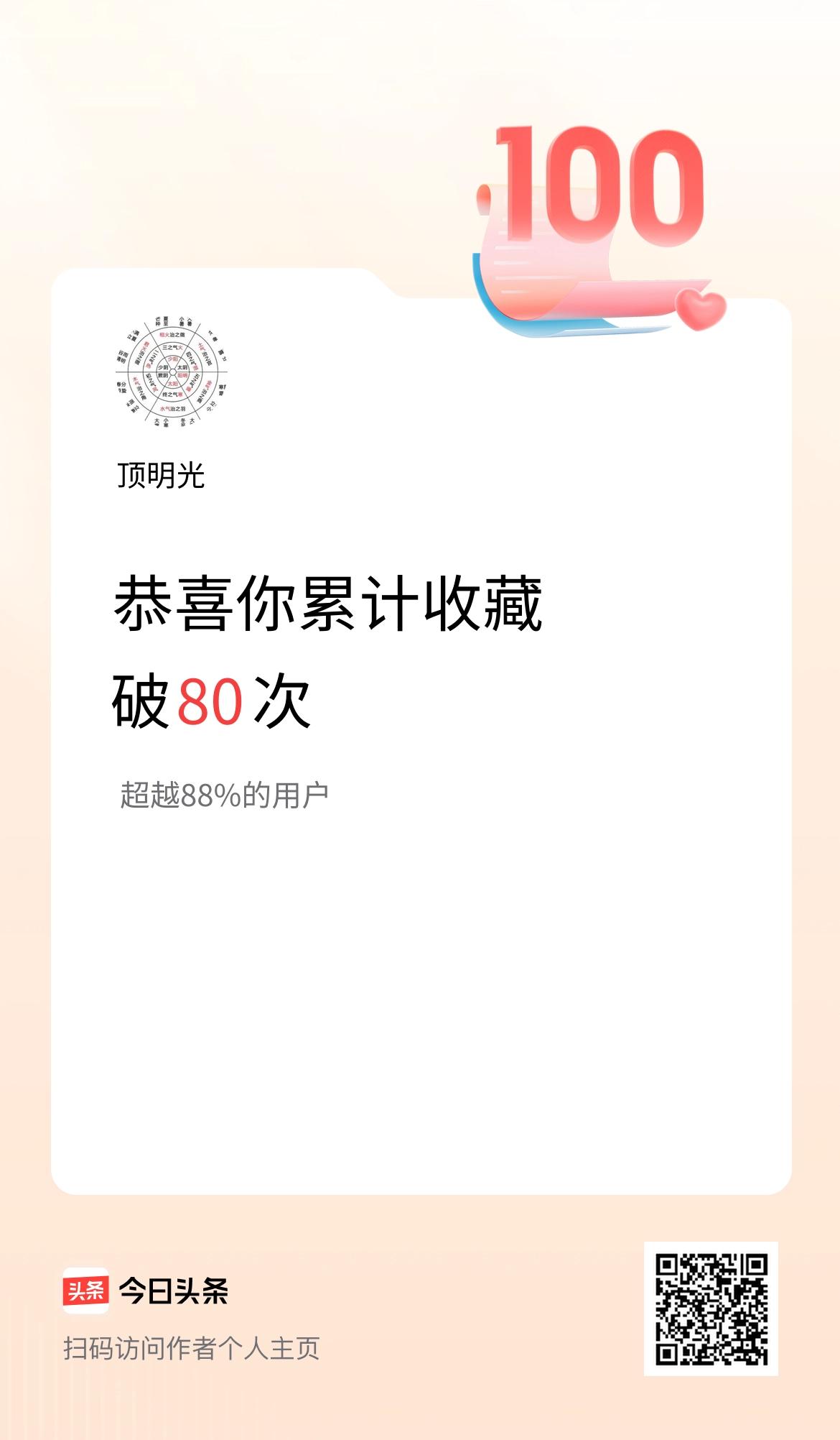 我在头条累计收藏破80次啦！