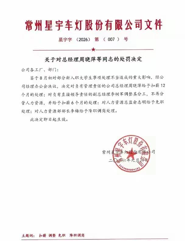 星宇解约风波未平，

老板自罚年薪12个月，

这账到底该谁算？

星宇股份最近
