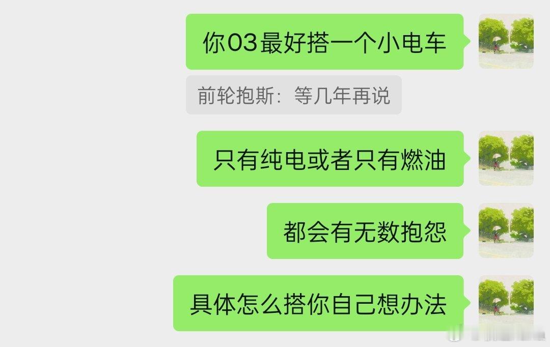 我群的领克03车主抱怨烧油感觉不好受了。【你03最好搭一个小电车，怎么搭你自己想