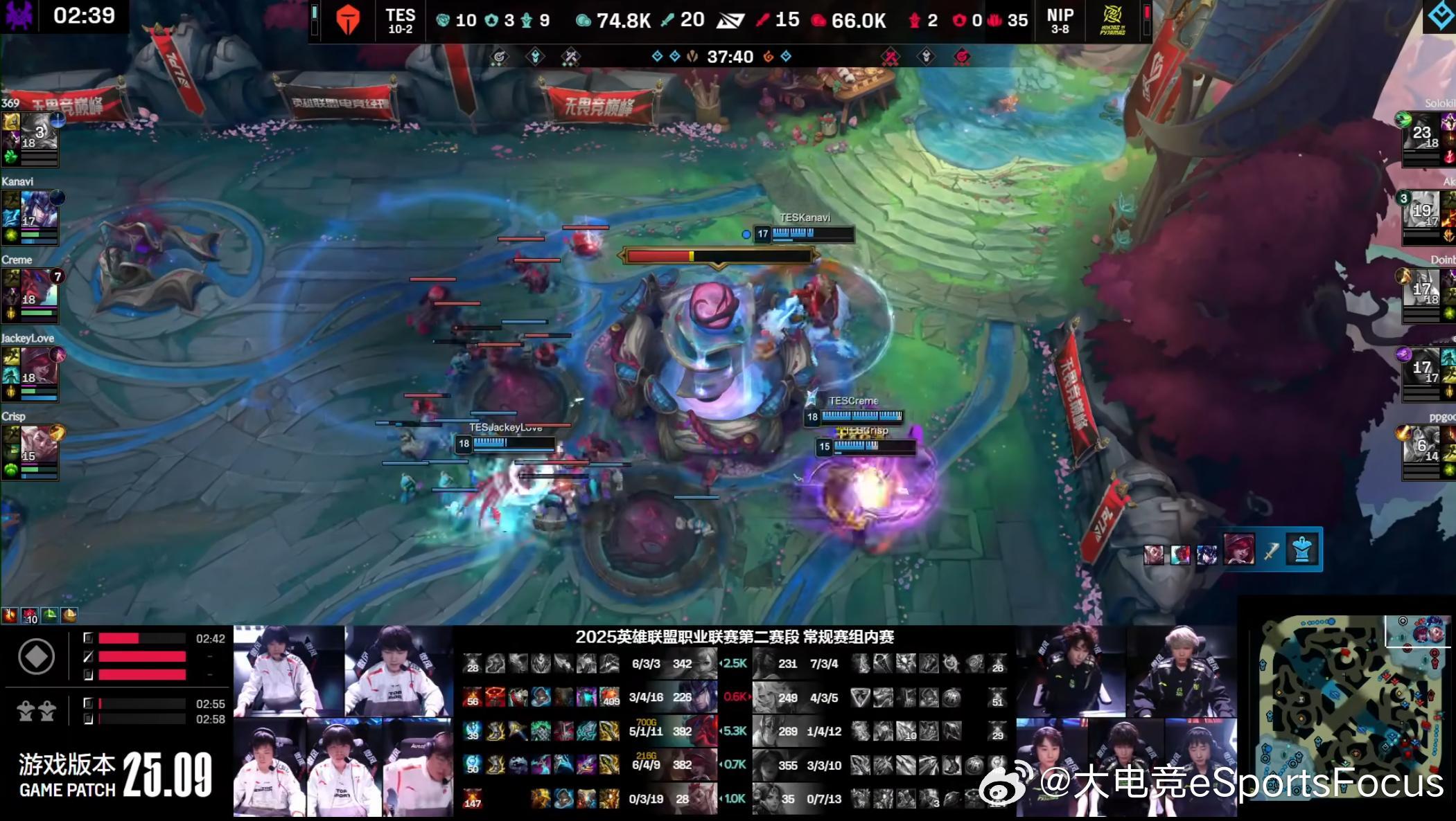 【2025LPL第二赛段 TES 2-1 NIP】恭喜TES赢下比赛TES战胜N