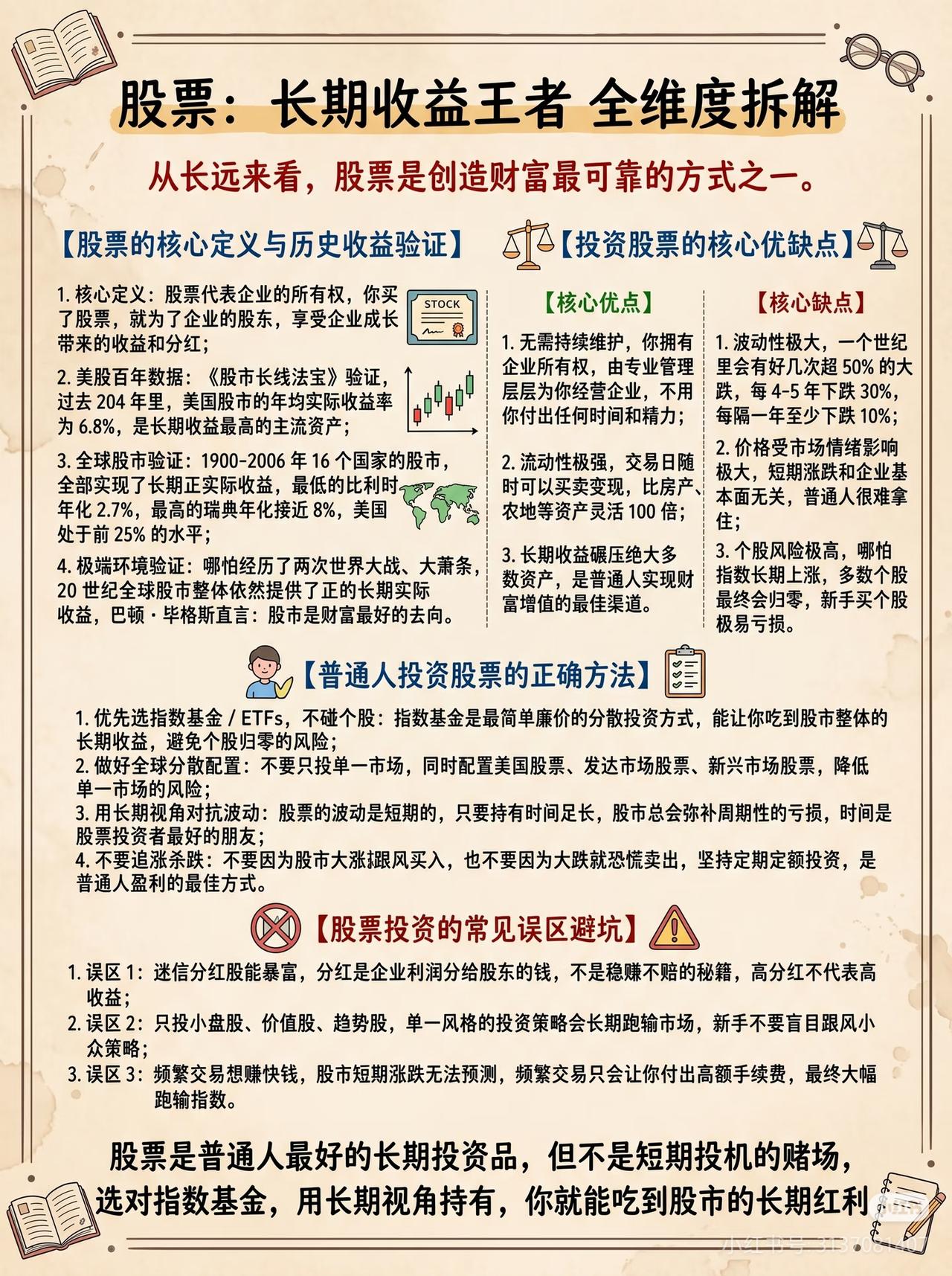 读懂股票投资本质：长期才是普通人的出路🔥
 
很多人炒股常年亏损，核心原因就是