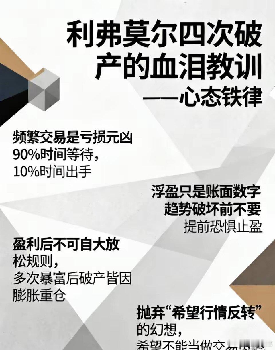 利弗莫尔四次破产的血泪教训｜心态铁律频繁交易是亏损元凶，90%时间用来等待，10