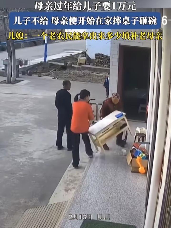 看得心酸！陕西一处农家院里，一段监控，看得人心里发沉。
儿子儿媳千里回乡，陪老母