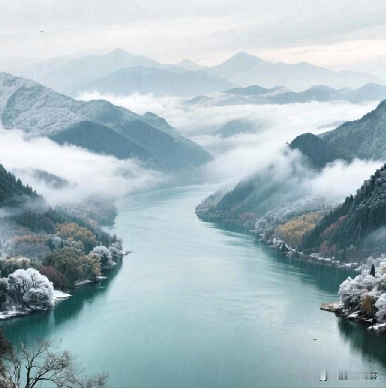 看到这副对联，感觉对仗工整又有意境。上联“一江春夏秋冬水”，描绘出一条江在四季更