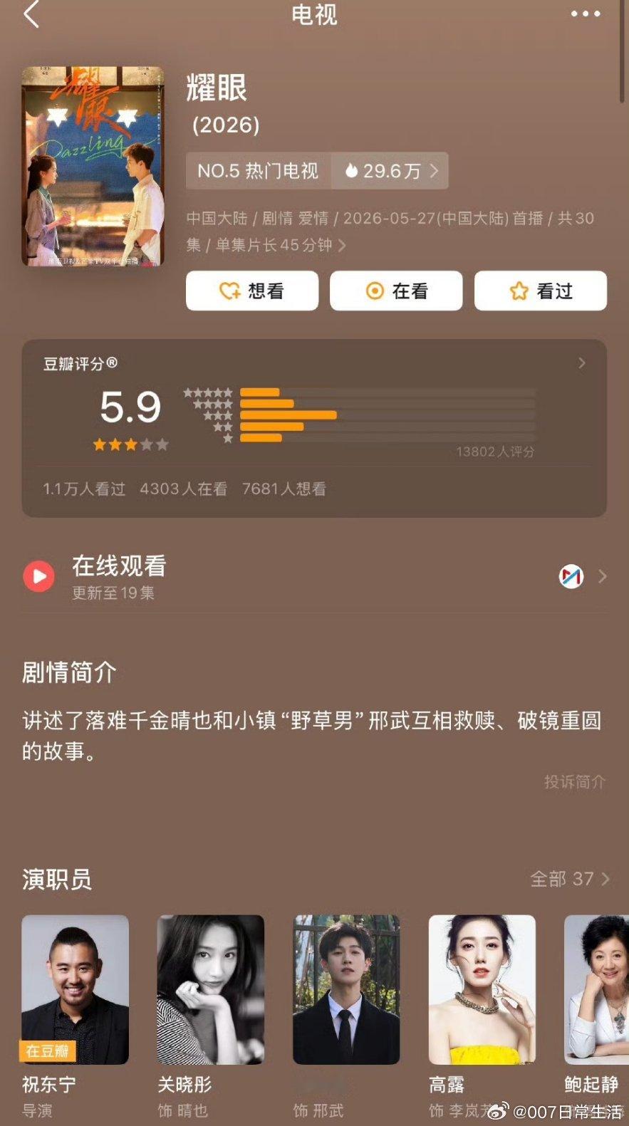 耀眼开分没及格耀眼豆瓣开分没及格 耀眼豆瓣开分不到6分