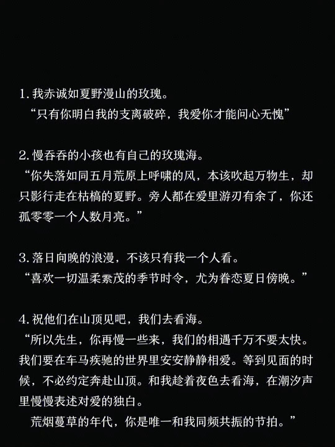 “他们爱月亮的时候，是不会看见日落的” 