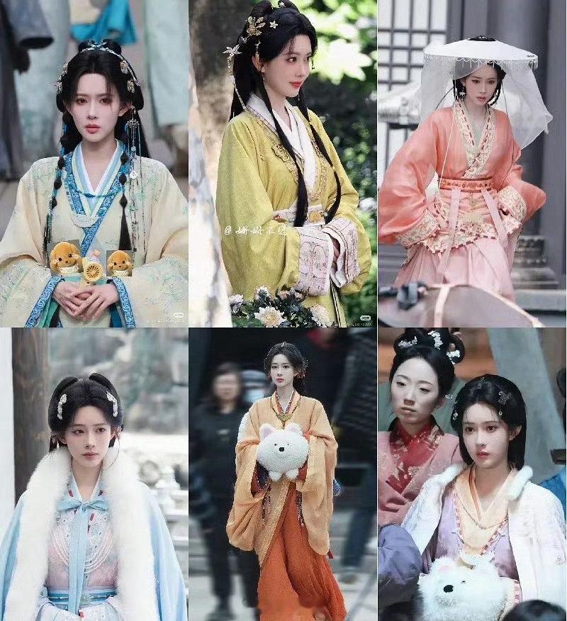 鞠婧祎虞书欣孟子义的在拍剧造型鞠婧祎虞书欣孟子义同个一造型师 哦哟哦哟，谁懂古装