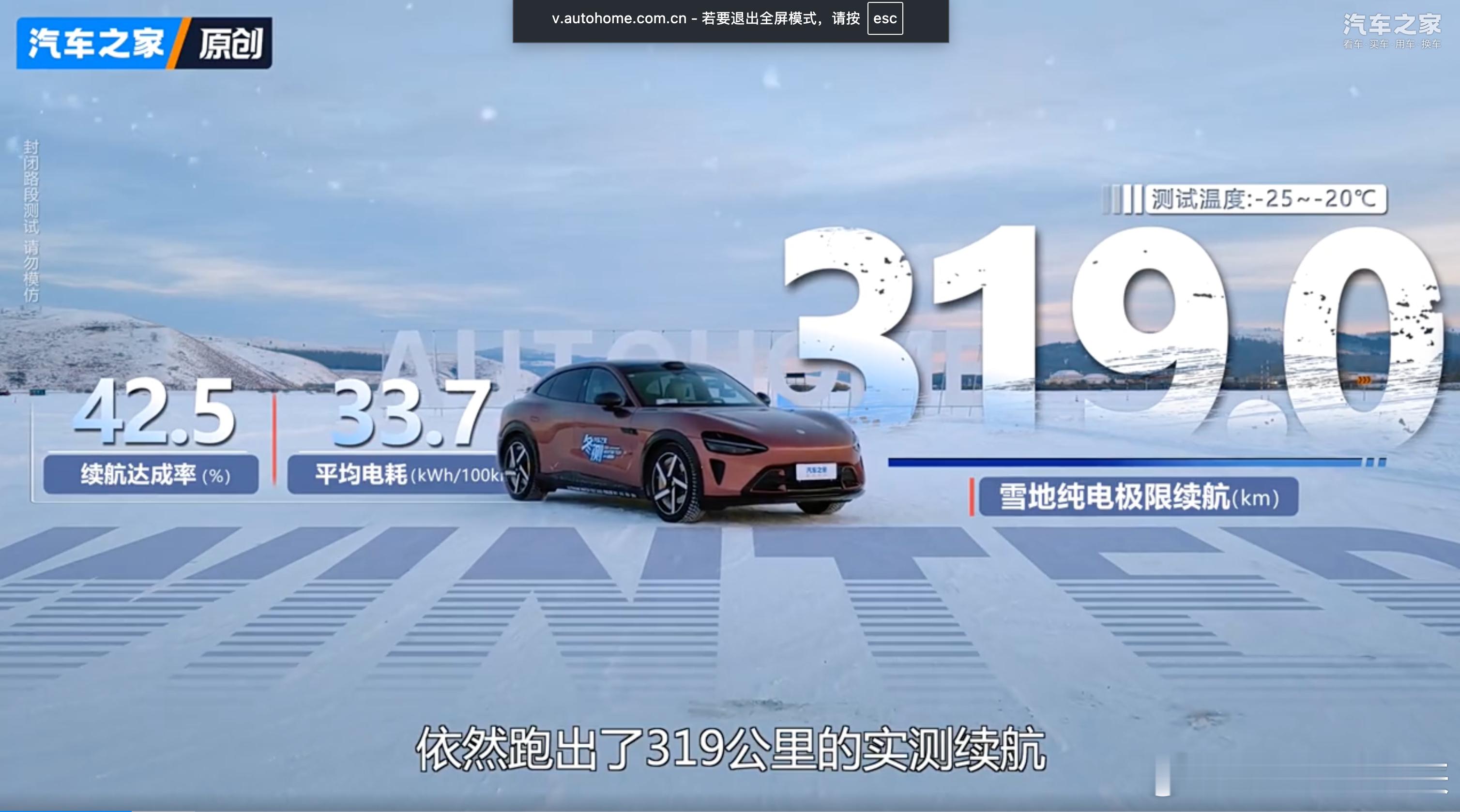 小米YU7冬季实测五项第一小米YU7零下20多度的极端环境，直接拿了五项第一。能