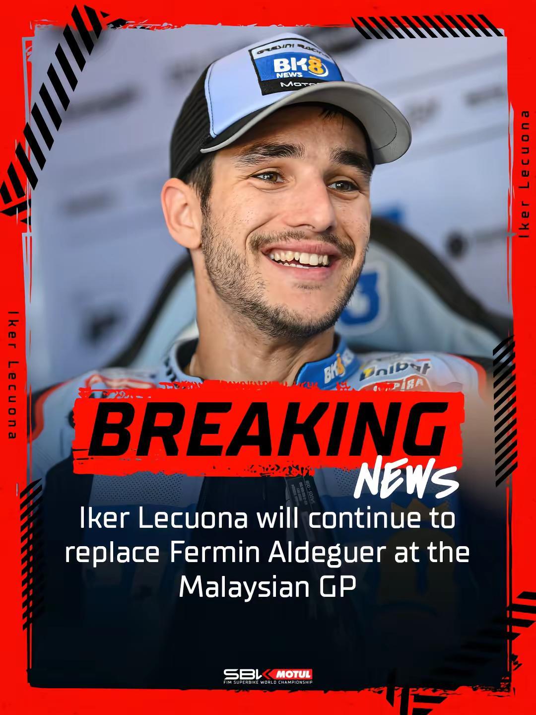 勒库纳本周继续代打MotoGP。由于阿德圭尔的伤势尚未痊愈，本周勒库纳将继续作为