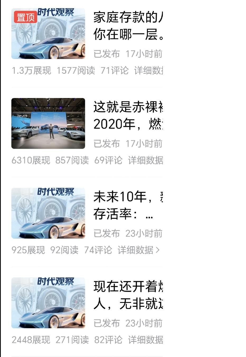昨天早上写了三篇汽车时代观察的征文，一点流量也没有，投了加油包也没用，下午的时候