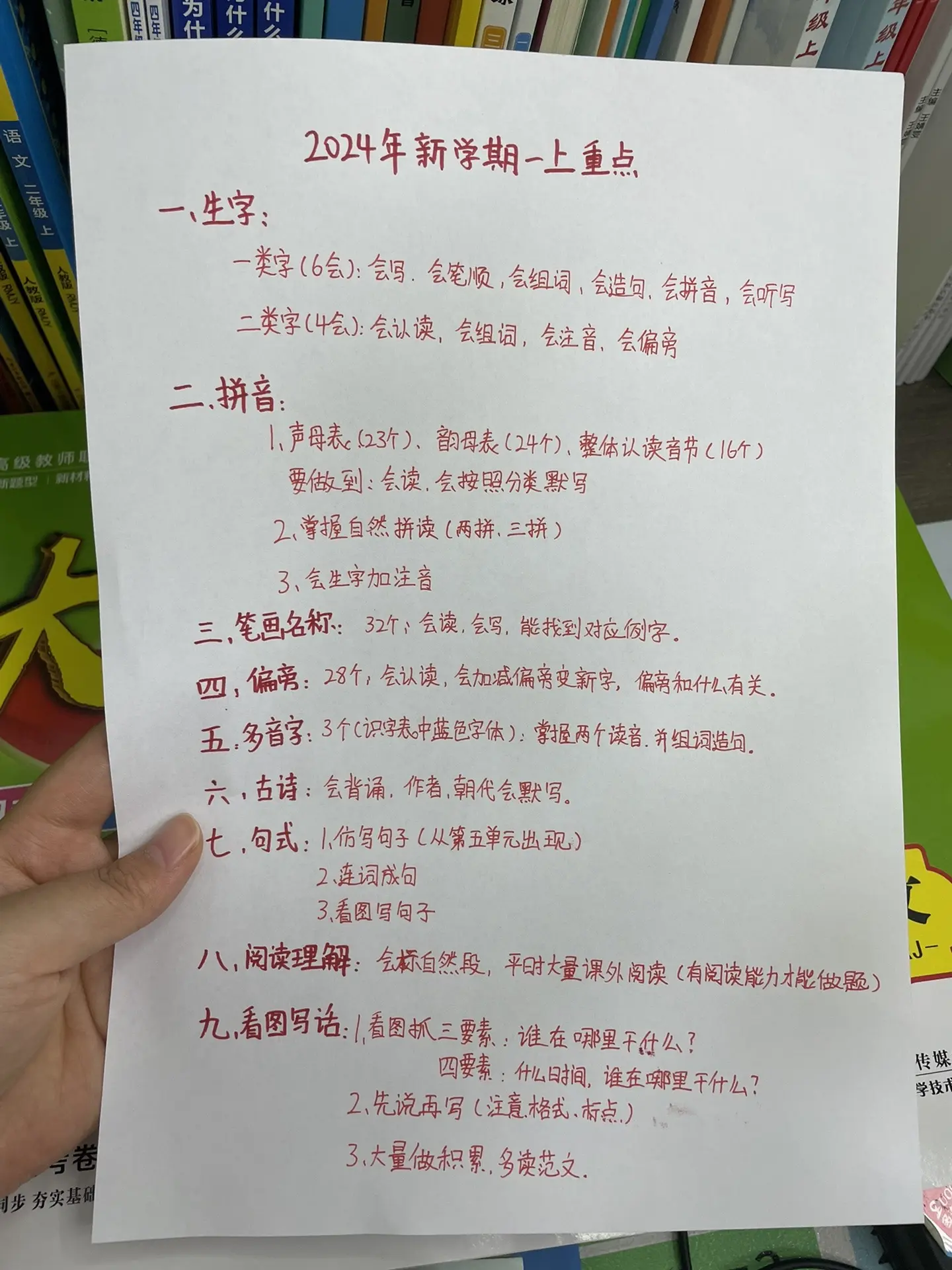 2024新改版学期重点