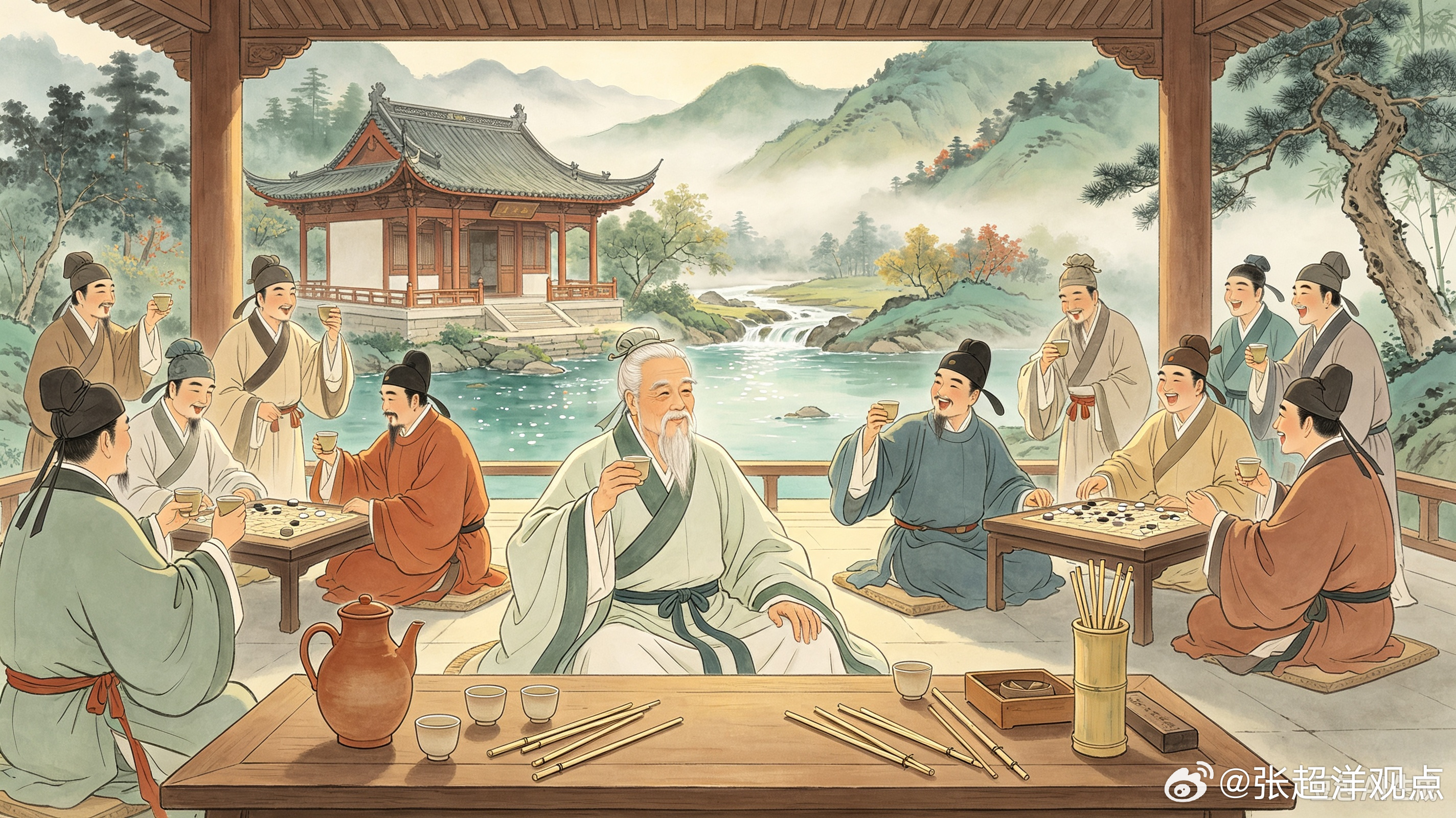 至于负者歌于途，行者休于树，前者呼，后者应，伛偻提携，往来而不绝者，滁人游也。临