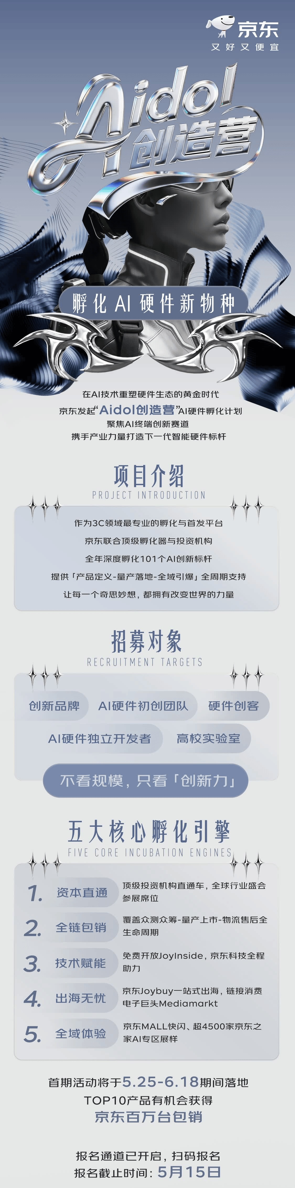 京东启动“Aidol 创造营”计划，面向全球征集 AI 智能