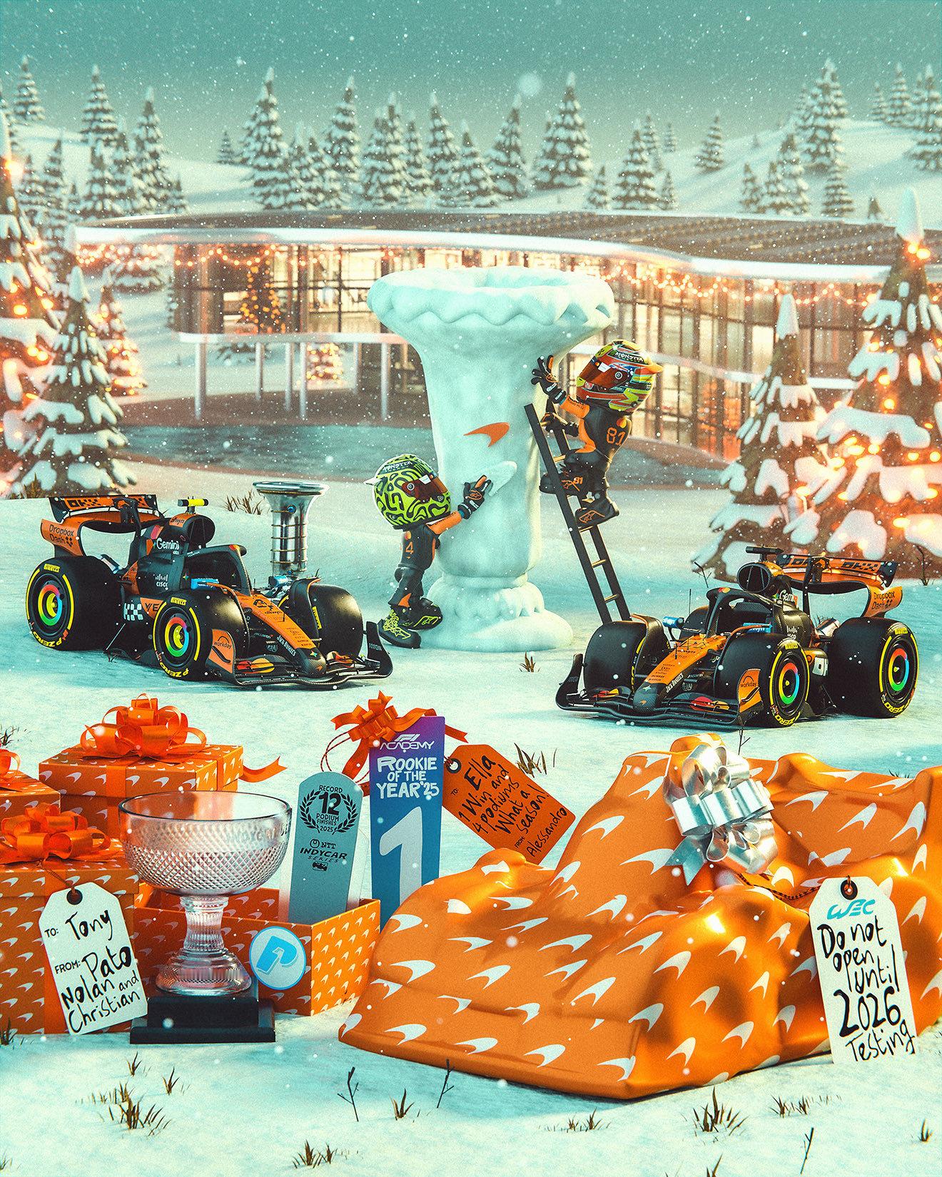 F1车队们的Happy Holidays海报!F1赛车