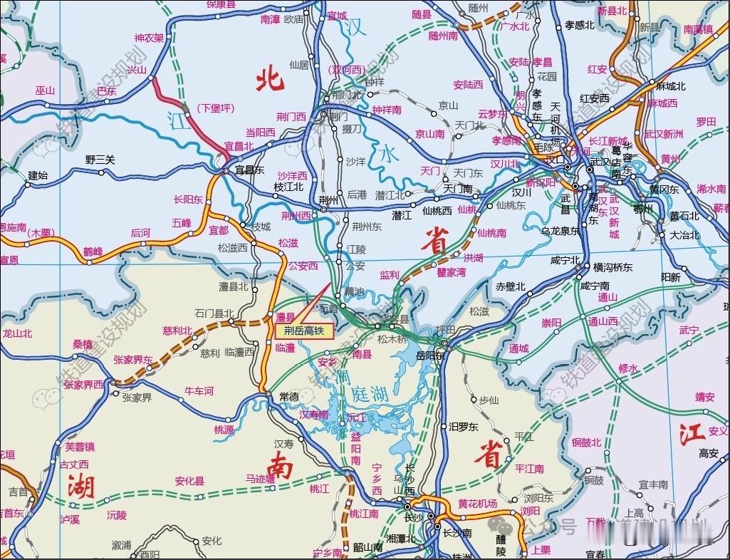 荆州至岳阳高铁、荆州至常德高铁，哪条更好，更容易批复建设？
由于荆州处于一个T字