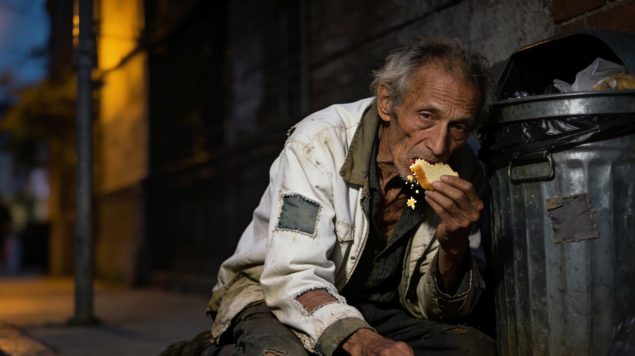 这就是互联网存在的意义吧！一个失忆的大叔在街头流浪，饿的皮包瘦骨头。男子看到后，