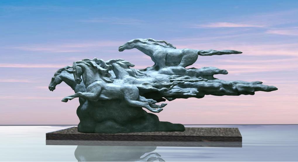 骐骥驰骋
青岛市雕塑馆2026年“春潮·青岛雕塑双年展”之马明涛作品赏析
作品取