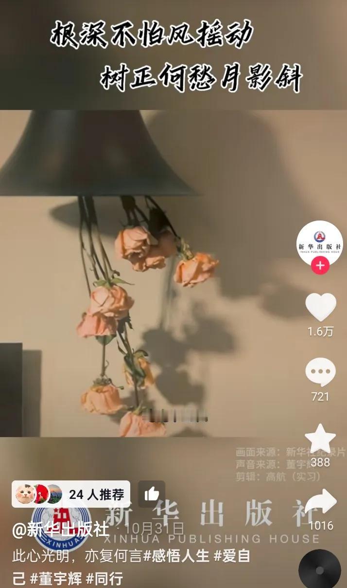 新华出版社：根深不怕风摇动
树正何愁月影斜
不忘初心砥砺前行越来越好
宇辉同行必
