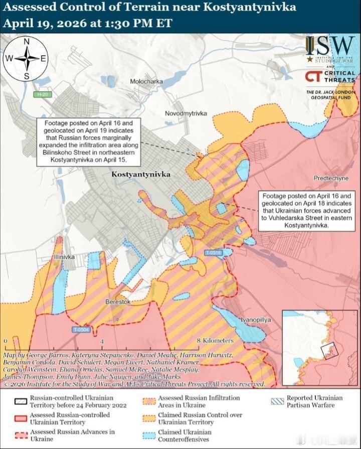 4月18日和19日发布的地理定位视频显示，俄罗斯军队在4月18日和19日于恰西夫