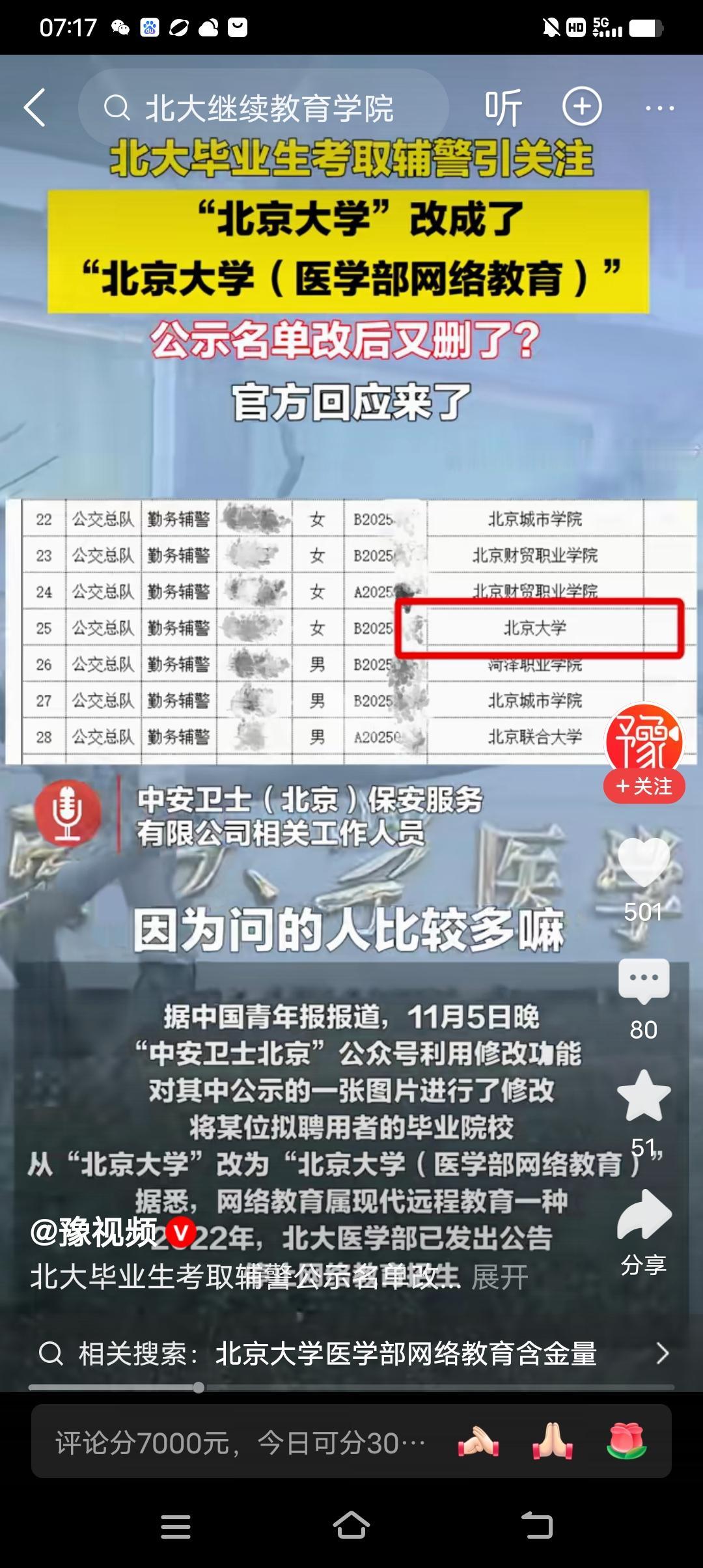 炒的沸沸扬扬的北京大学毕业生当辅警，其实是误会一场。那个所谓的北京大学，只不过是