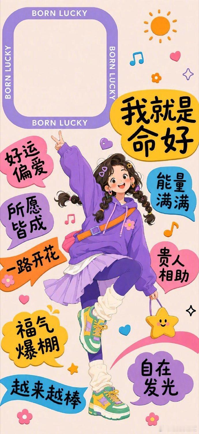 元气满满欧气爆棚女孩正能量壁纸. ⛱ 