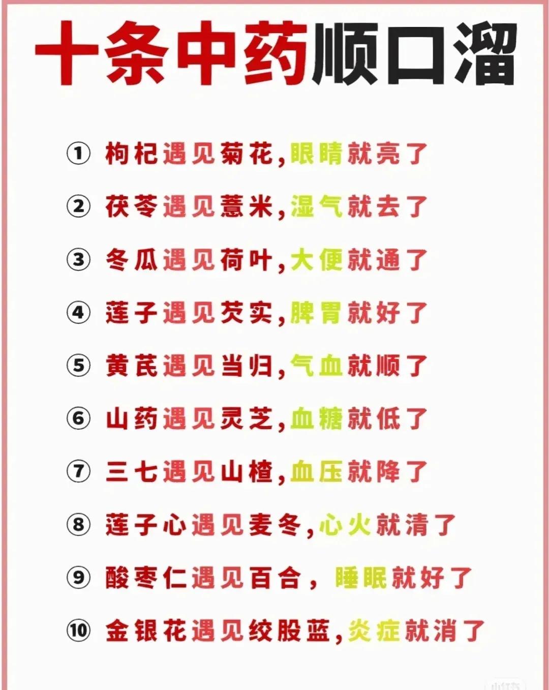 中药搭配有奇效，顺口溜让你轻松记。今天给大家带来十条中药顺口溜，让你轻松了解中药