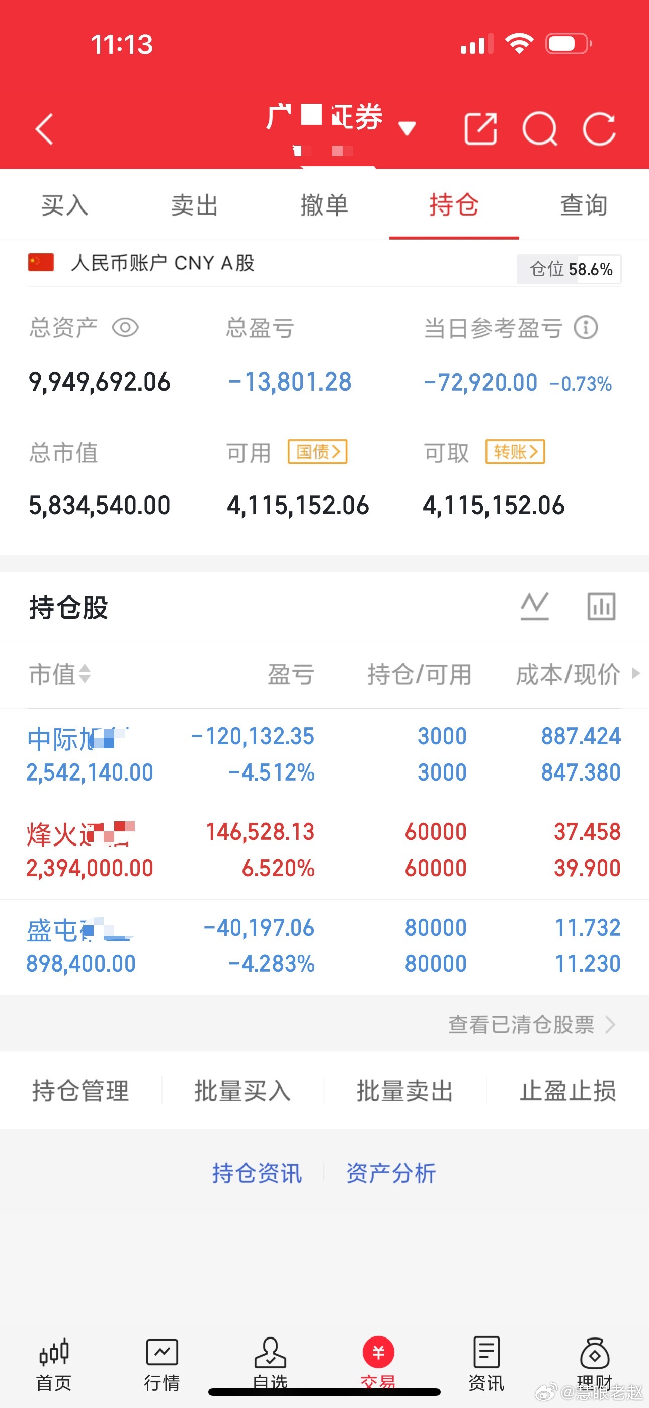和预期的有点不一样啊，全程靠烽火顶着，不然今日不堪入目，暂定持有吧！ 