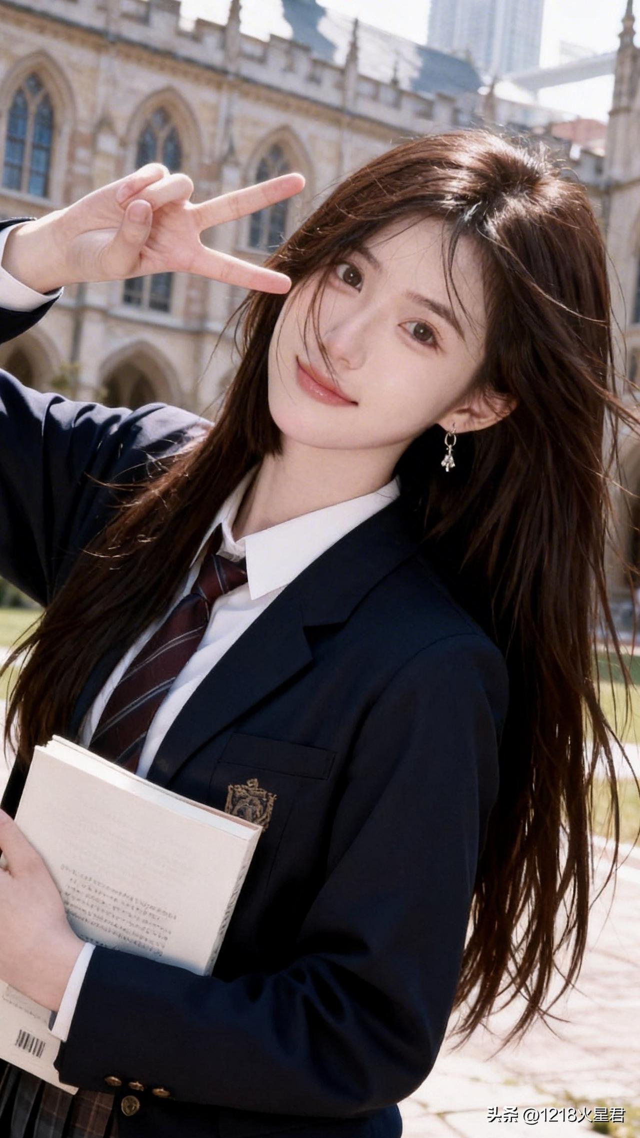 校园女生的日常：书香气息与青春活力并存！📚💖有人说饮料喝多了容易血糖高，可是