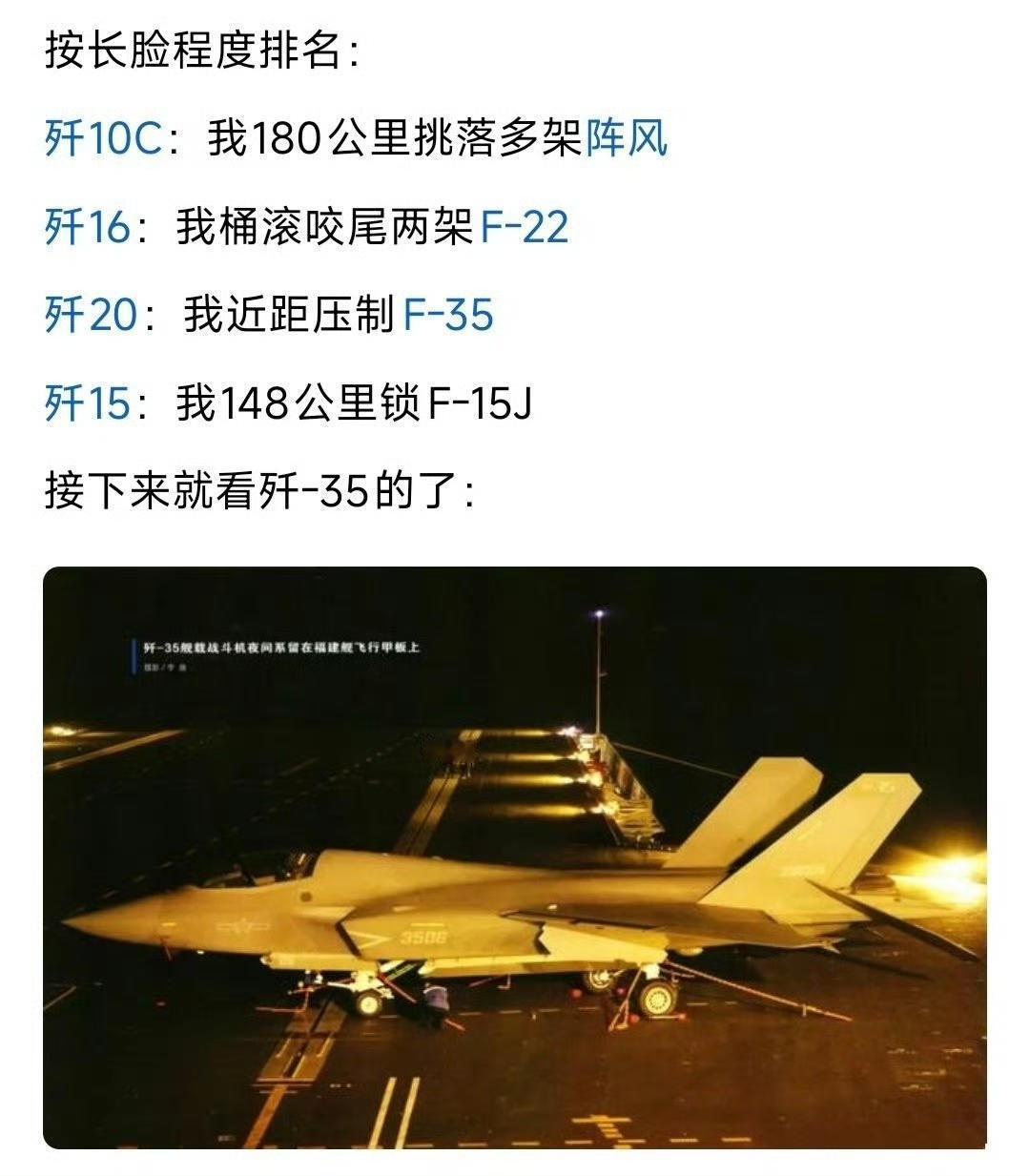 歼10C、歼16、歼20、歼15都有战绩，接下来就看歼35的了！

各位兄弟，别