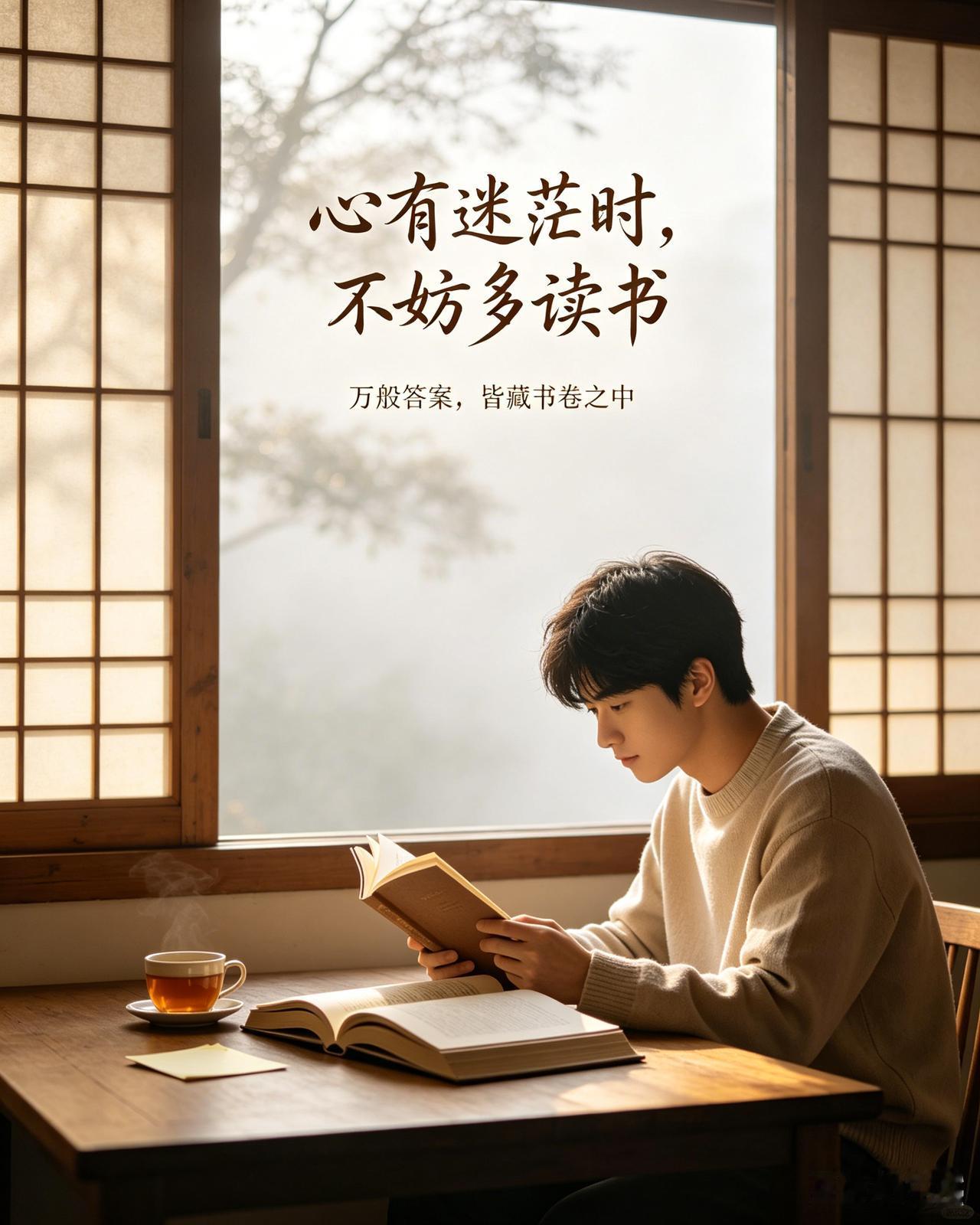 心有迷茫时，不妨多读书，万般答案，皆藏书卷之中。