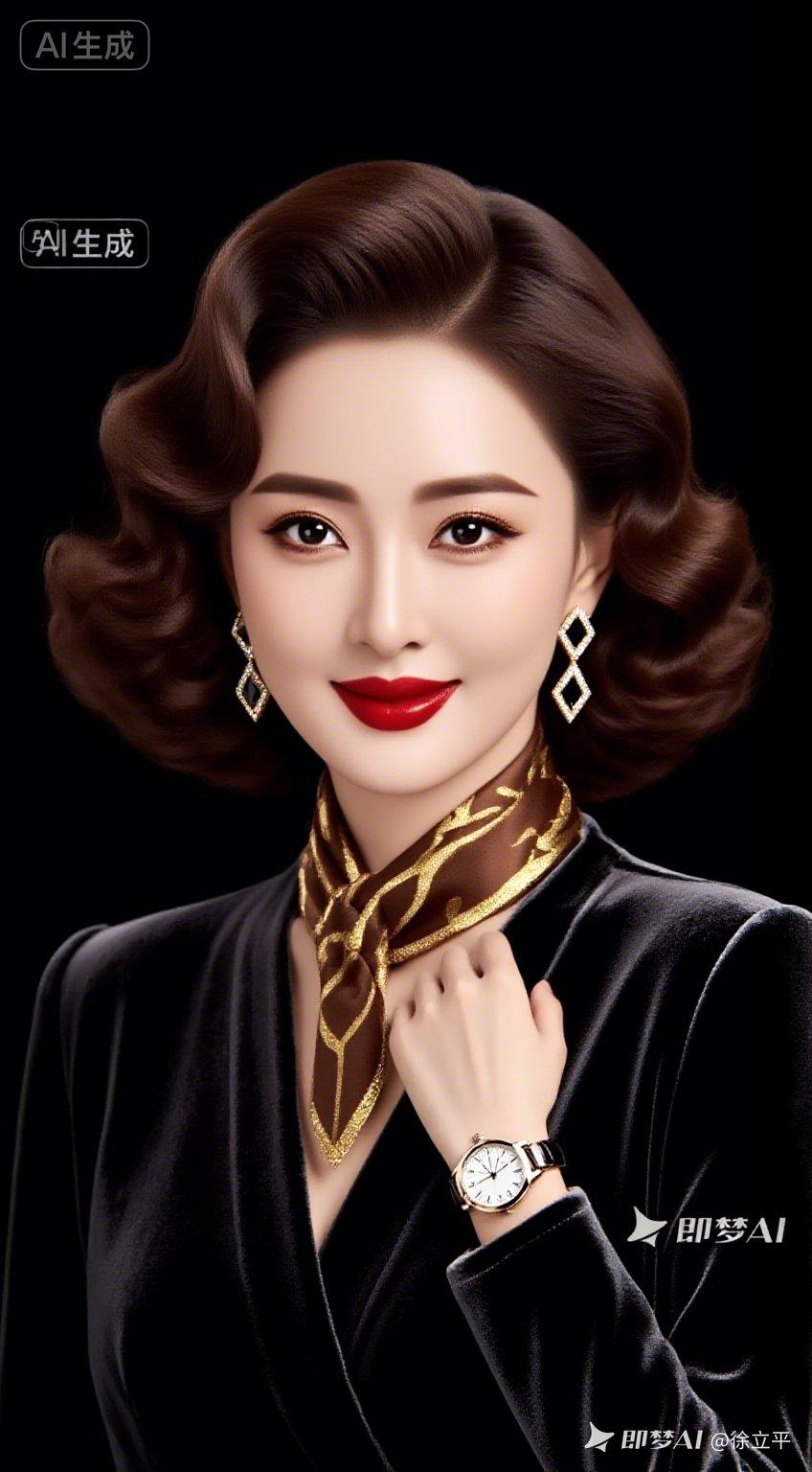 这是一位穿得很有气质的女士。