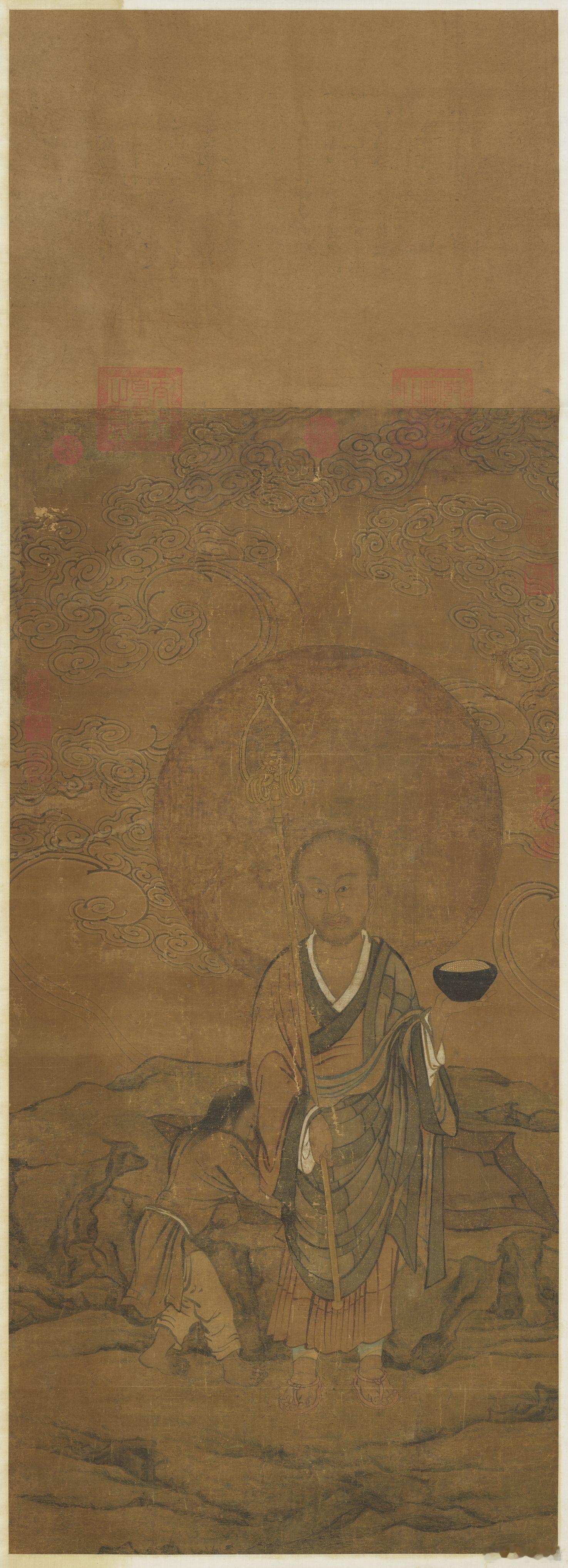 宋人十六尊者（二）图，台北故宫博物院/藏 ​​​