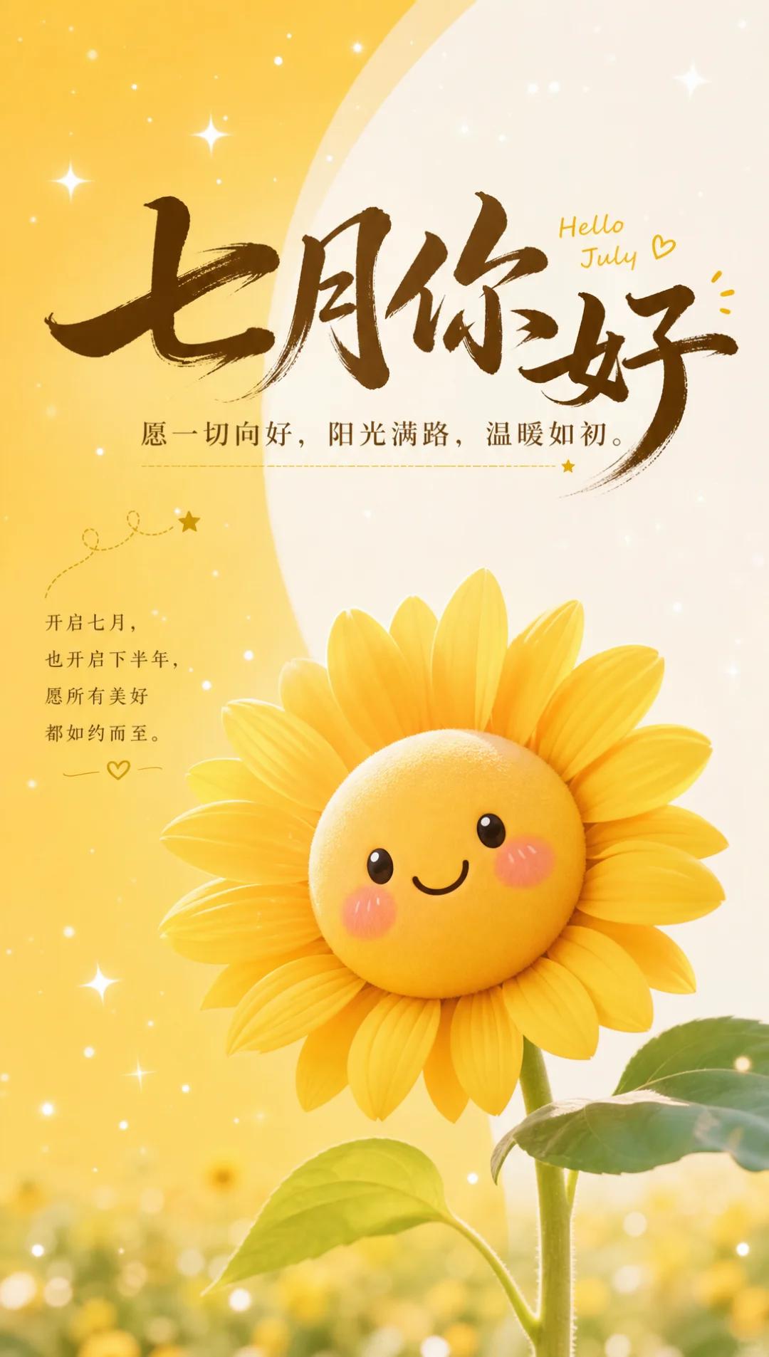 七月乘风踏远方，莫因慵懒负韶光。
踌躇只会困原地，笃行方能绽锋芒。
千重磨砺方成