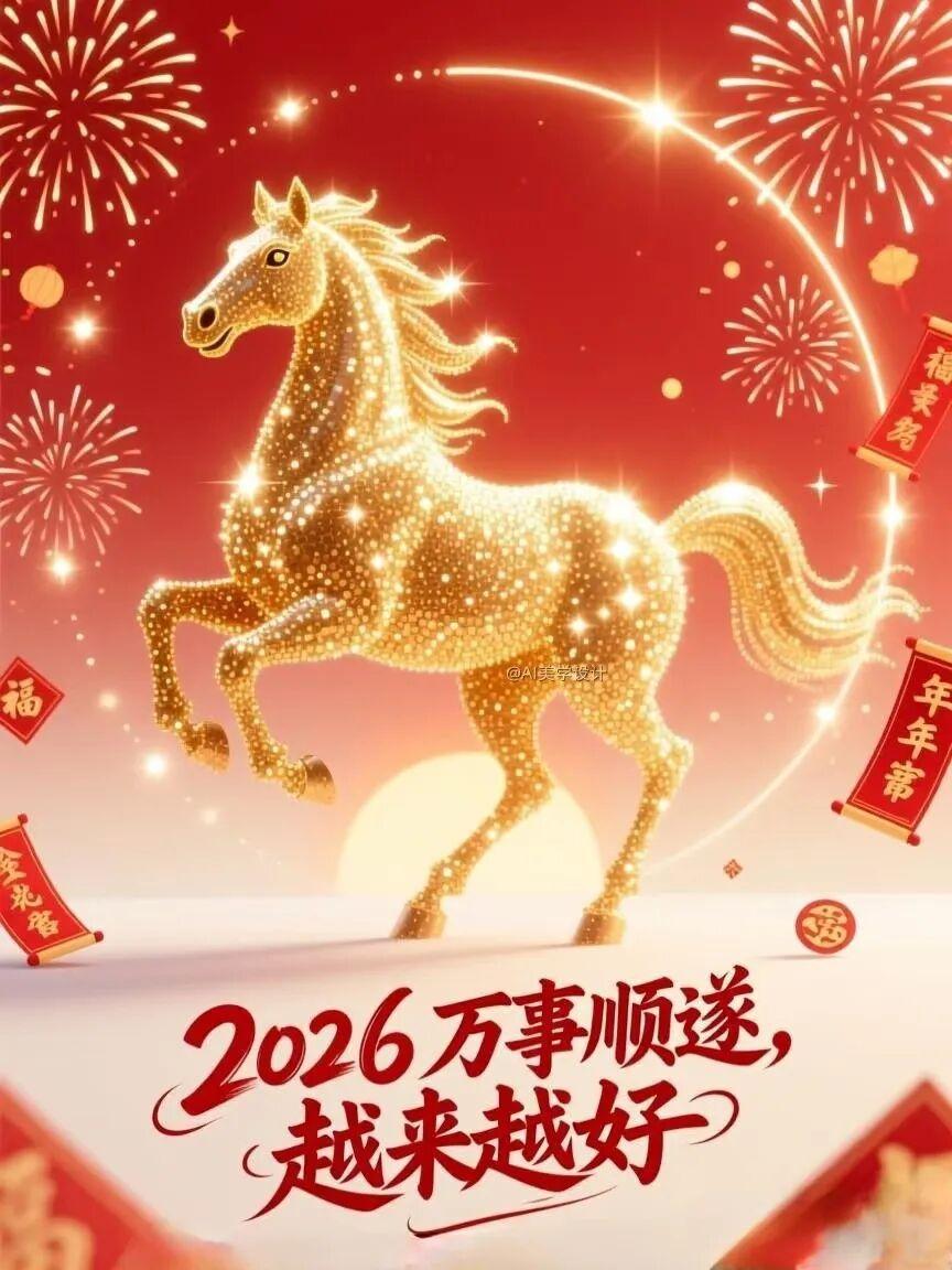 一人一句新年祝福2026年万事顺遂，越来越好！