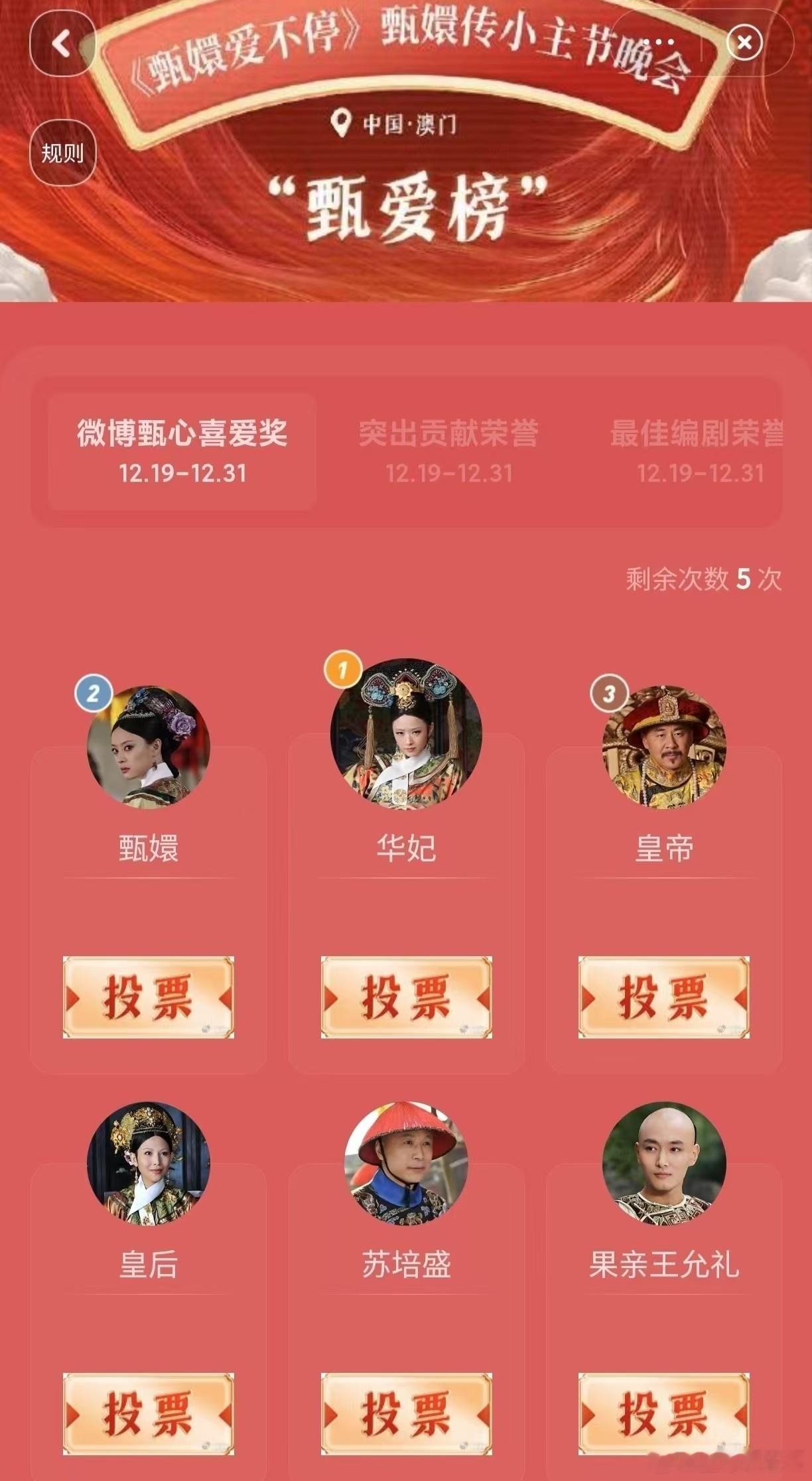 甄嬛传晚会甄爱榜开启  甄嬛传晚会奖项角色推荐  咱就是说，《甄嬛传》里的角色各