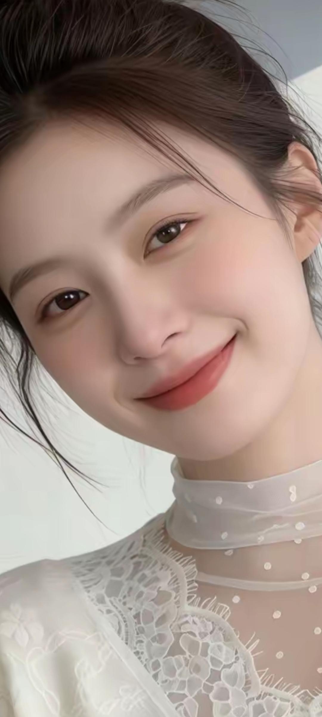 温柔甜美的微笑，优雅蕾丝装，少女心满满！🌸💖