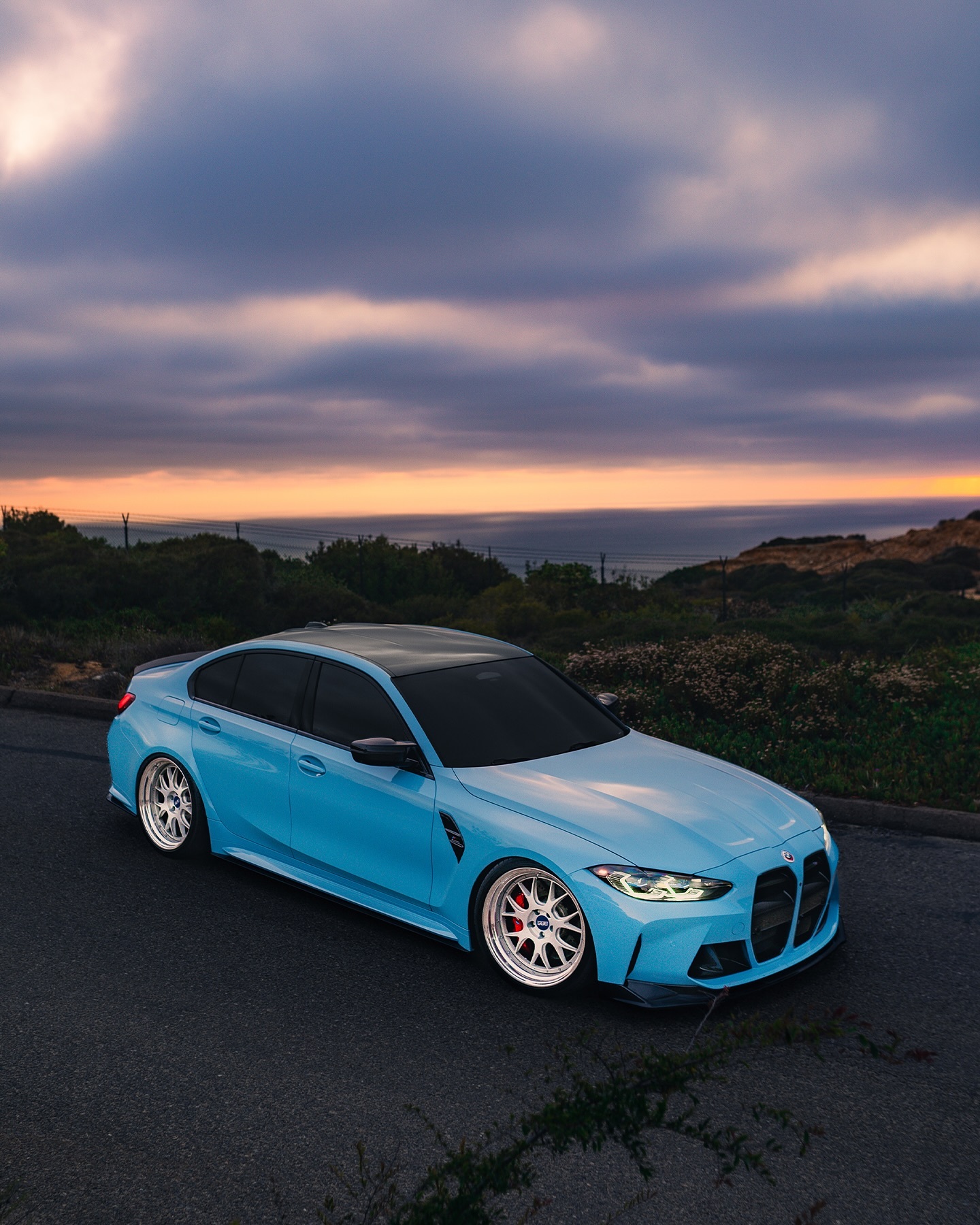 亚斯码头蓝M3配BBS大脚，浑然天成[爱你]bmwsky[超话]g80m3 ​​