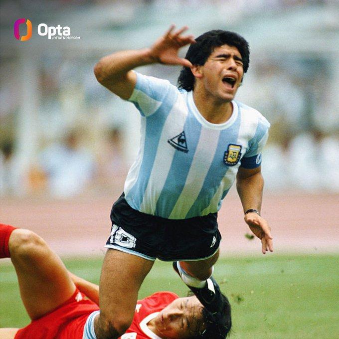 倒计时86天——在1986年国际足联世界杯上，迭戈·马拉多纳被犯规55次……这使