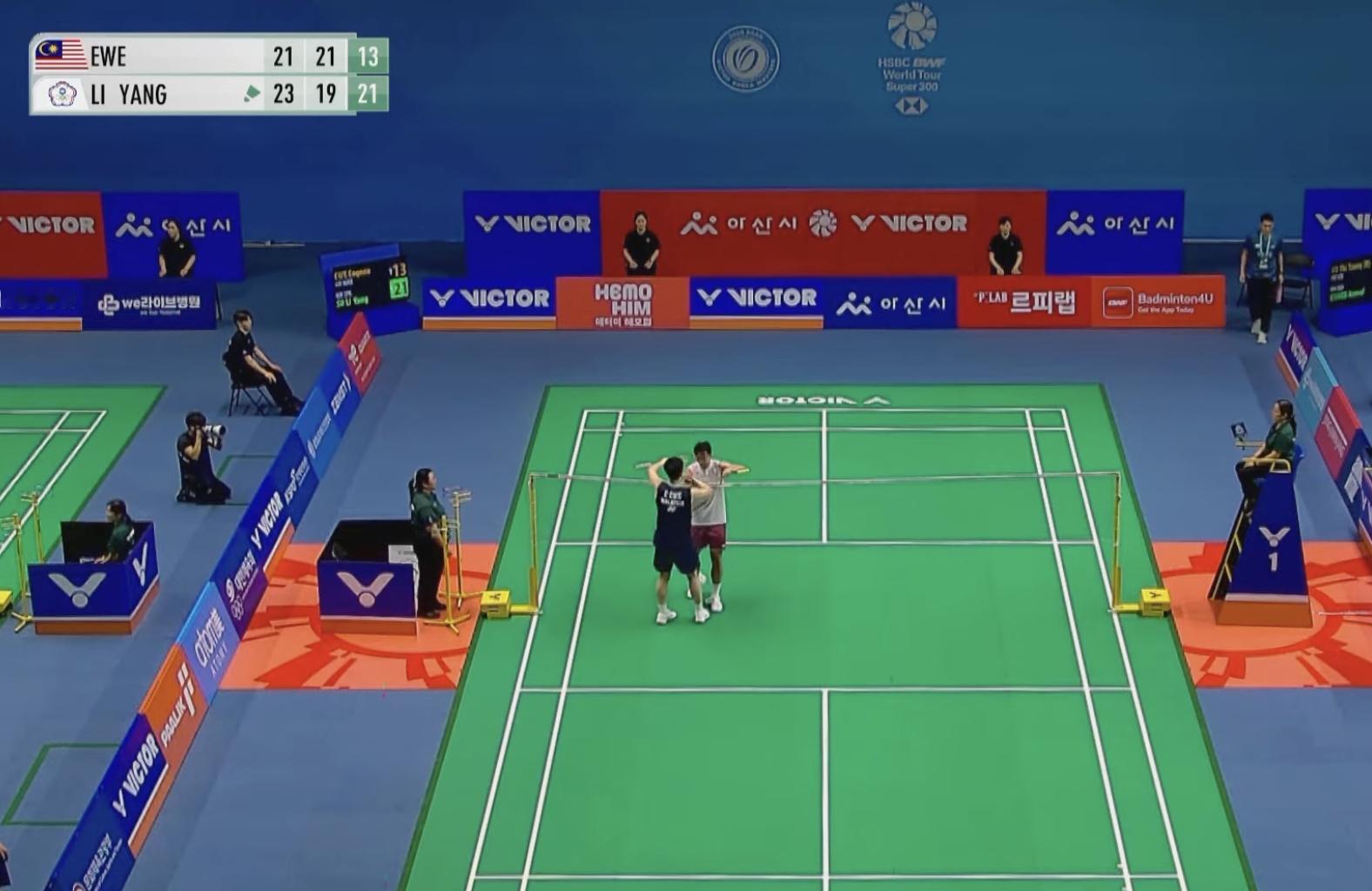 苏力扬 23-21、19-21、21-13 🇲🇾尤阳下轮：苏力扬 vs 🇲