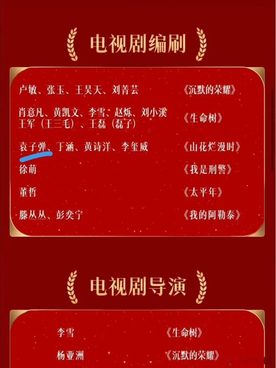 金鹰奖 这个人真叫袁子弹吗 谁看金鹰名单不疑惑，袁子弹到底是笔名还是本名 ​​​