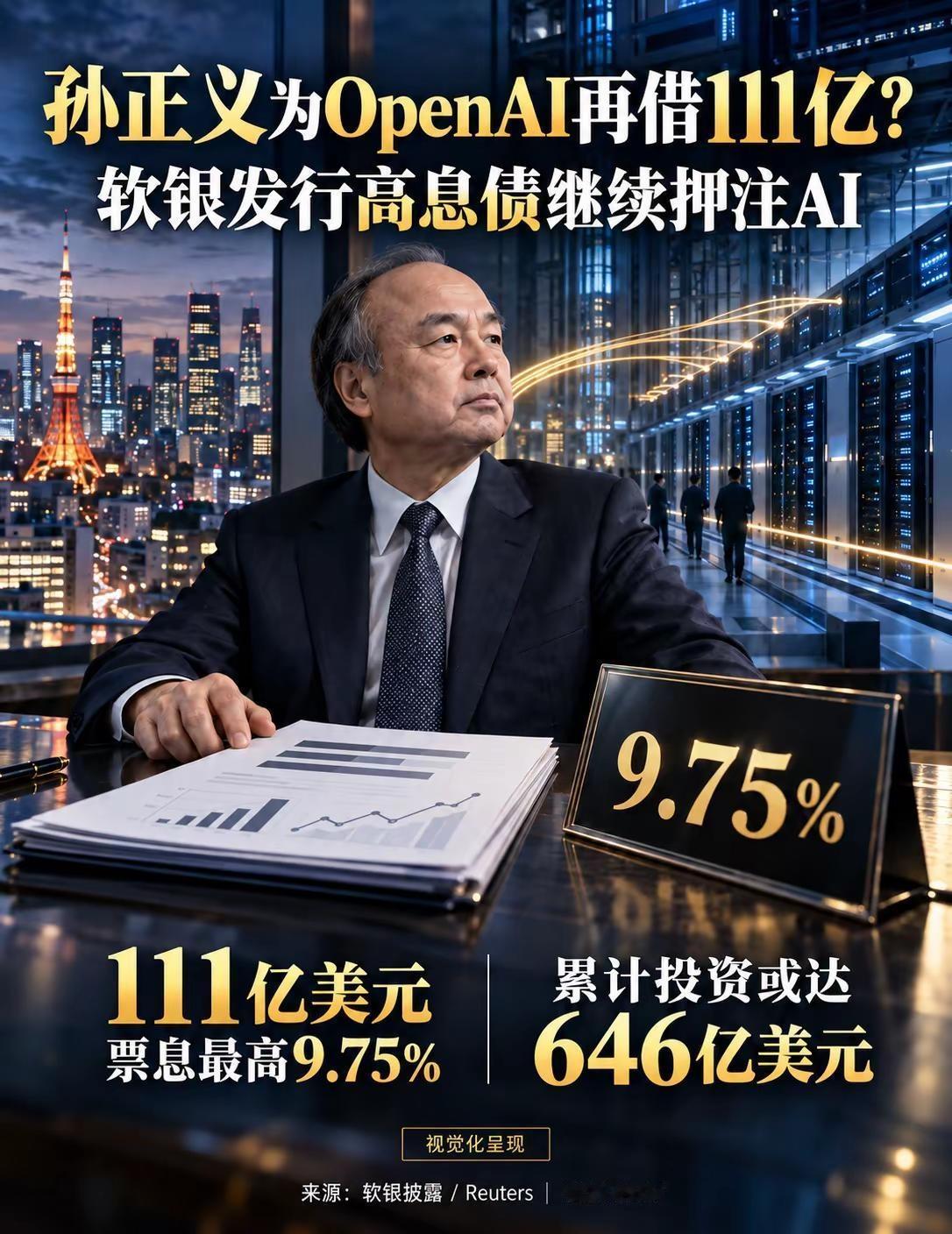 孙正义为OpenAI再借111亿？这是一场豪赌，还是最聪明的投资？孙正义 金融领