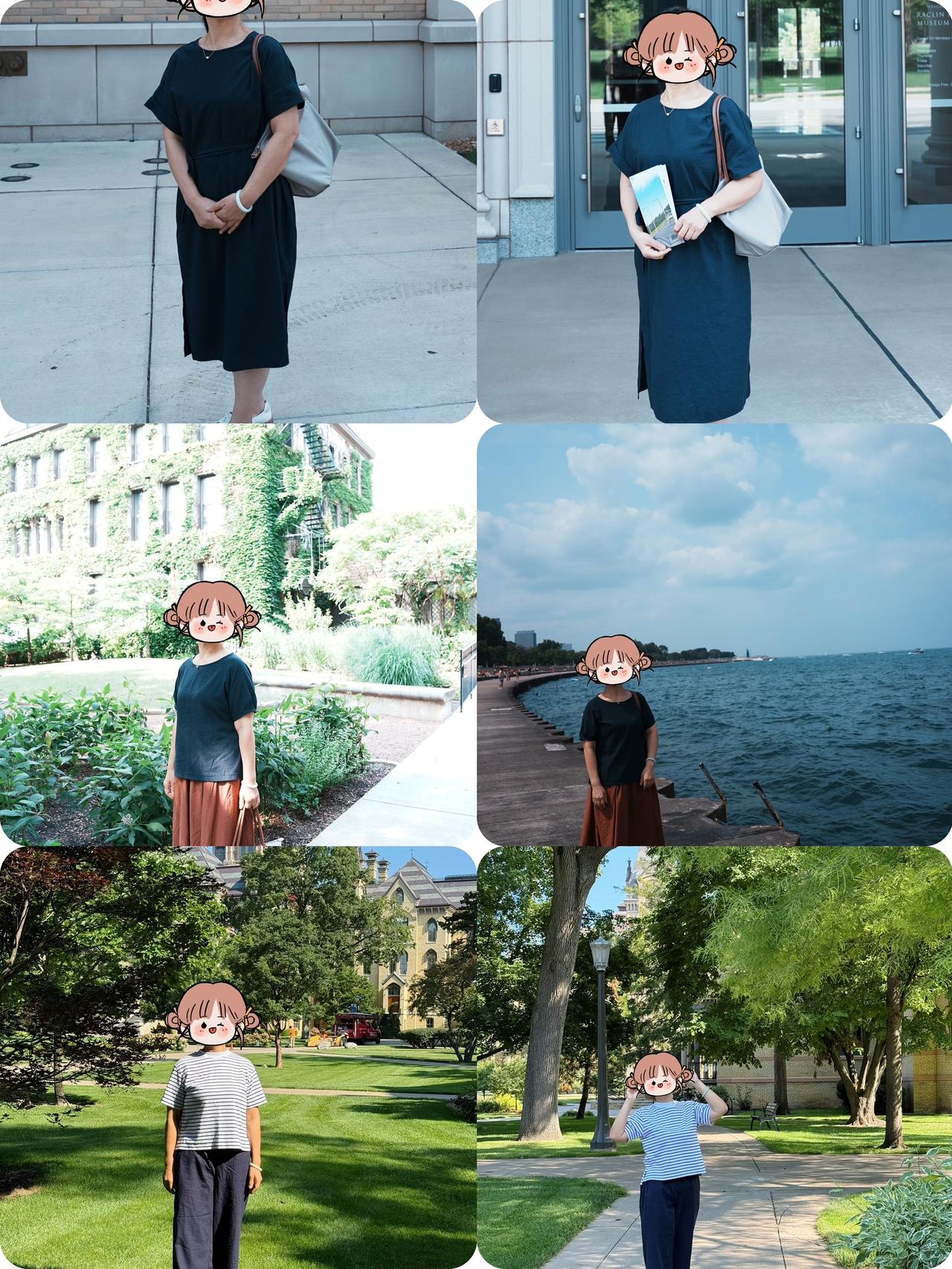 作记录｜一块藏青色棉麻，做出三件

✂️手作记录
这块藏青色棉麻布，是去年换季入