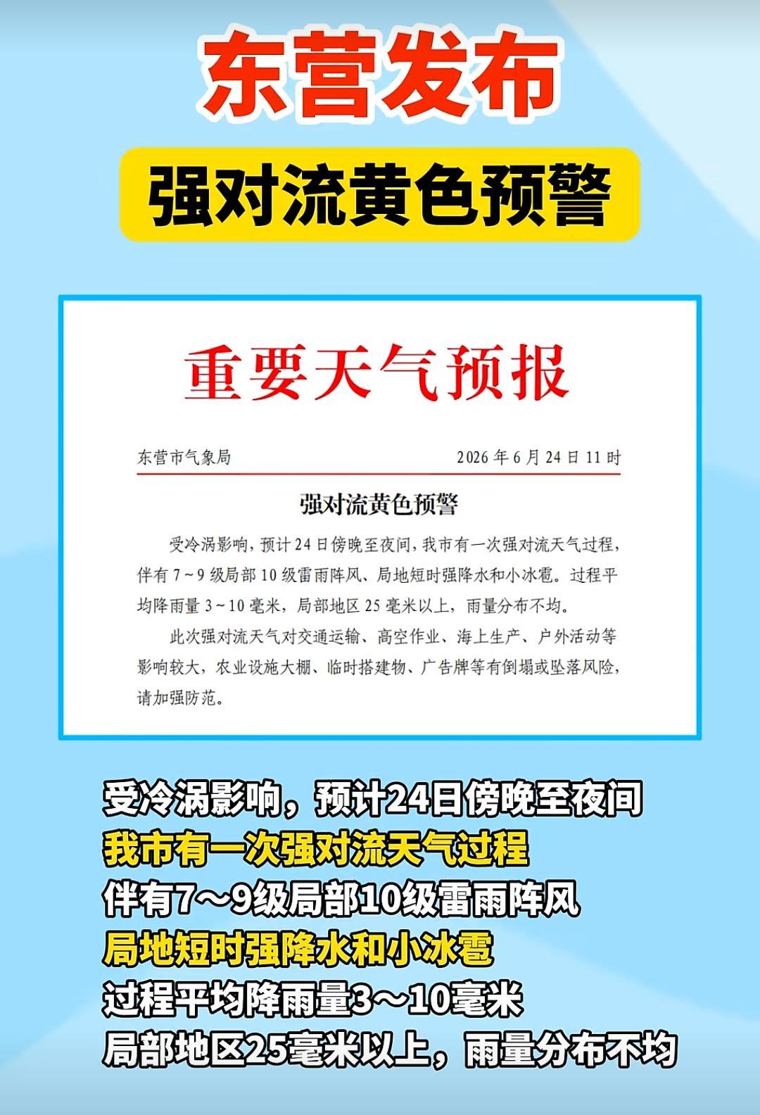 东营今晚有雨，注意预防
