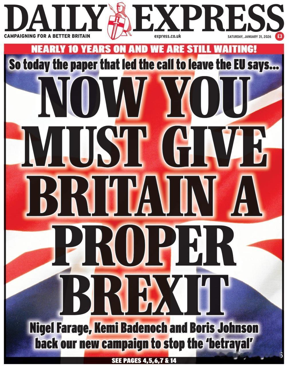 在英国脱欧公投十周年纪念日到来之际，《每日快报》煽动紧张局势。该报大肆宣扬政府正