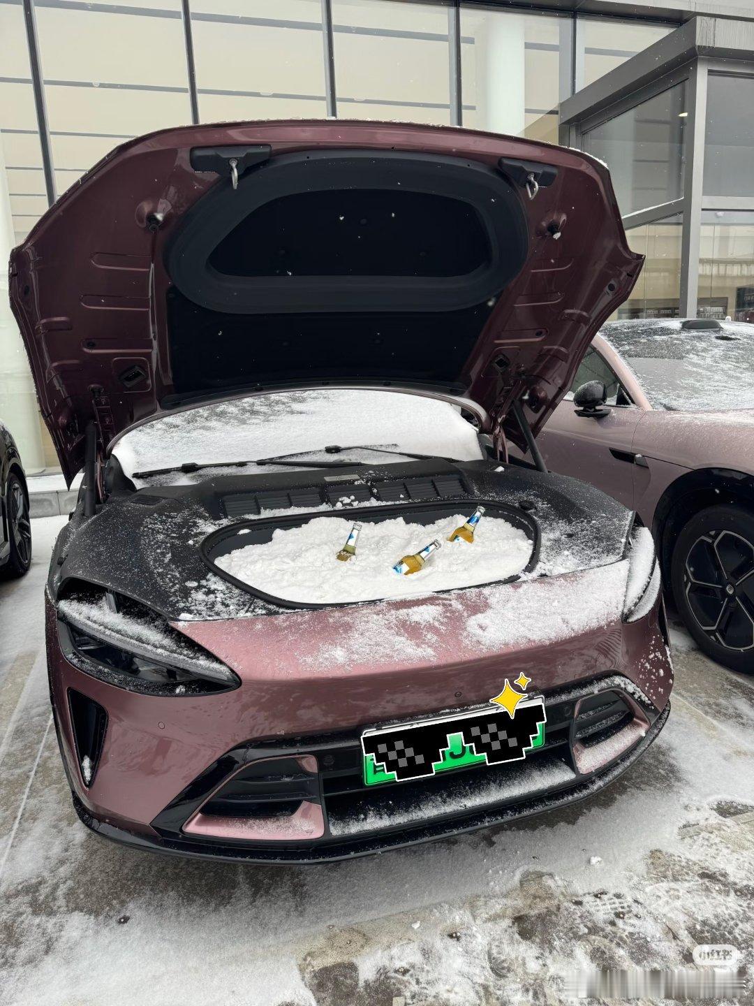 YU7前备箱原来还能这么使是我脑洞不够大了不过有一说一，电动前备箱使用率真的高很