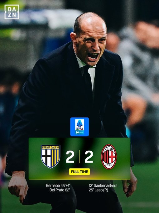 【帕尔马2比2AC米兰 】这个赛季对于球队和球员哪怕之前表现有些小波动，我应该是