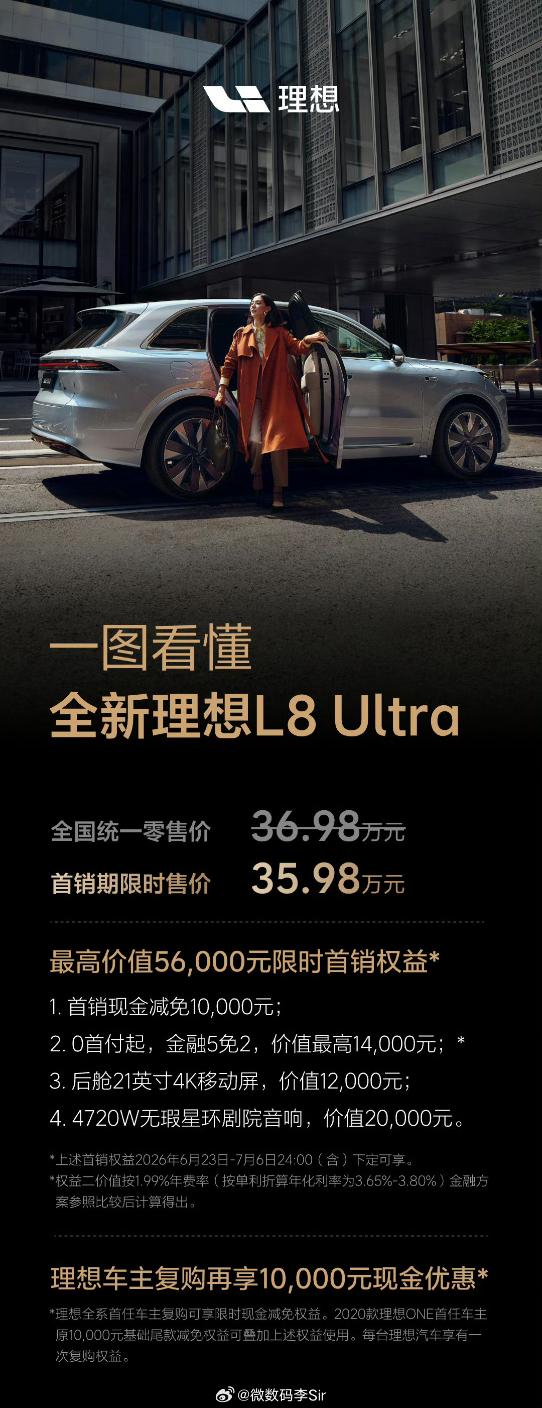 全新理想L8 全新理想L8正式上市！Ultra版35.98万元，Livis版41
