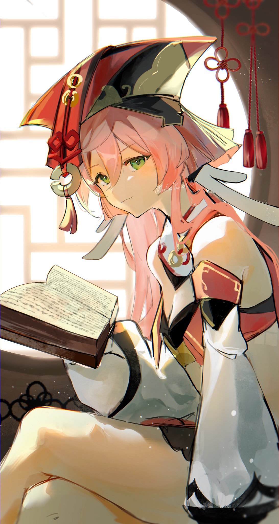 认真听课的烟绯～cr:画师 jugoya_o00#原神##原神5.1版本##游园