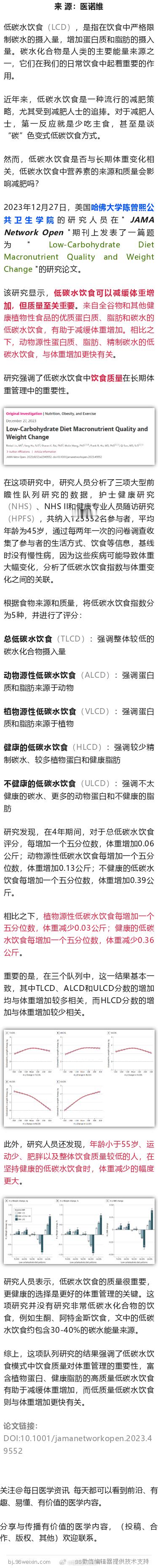哈佛大学研究发现，低碳水饮食有助于减肥，但有个条件…2023年12月27日，美国