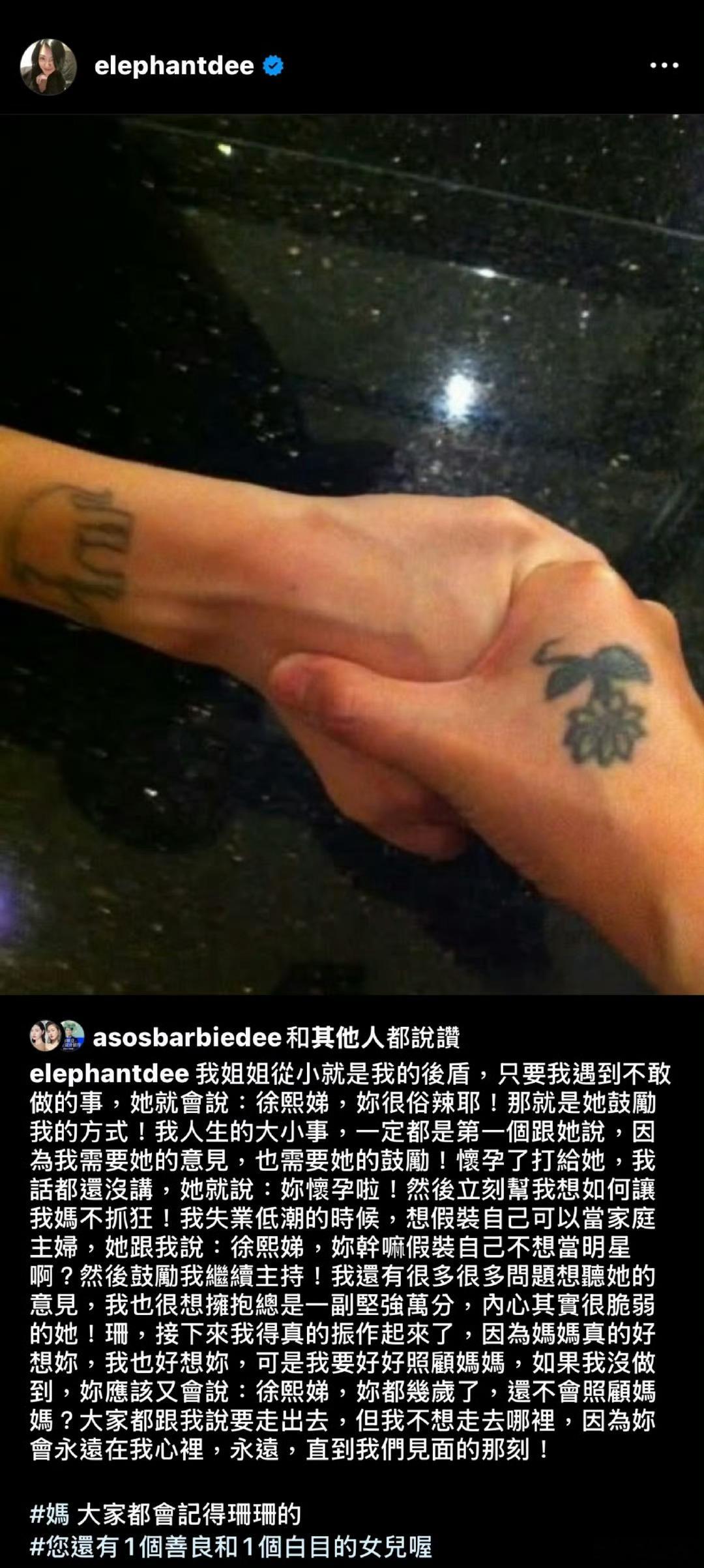 大S徐熙媛去世后不少人在母亲节前夕发文思念，大家都没有忘记徐熙媛啊，这是姗姗走后